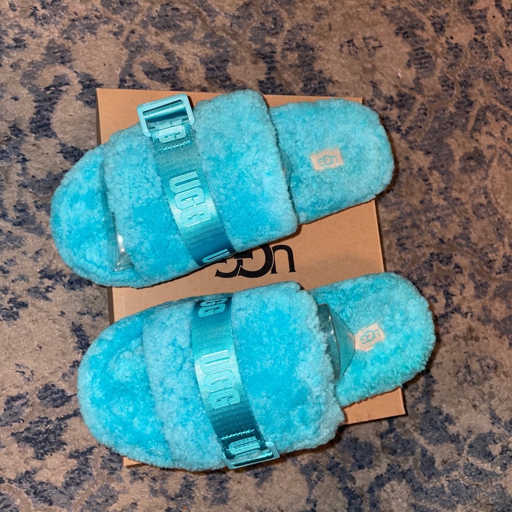 Blue UGG Fluffita Slides